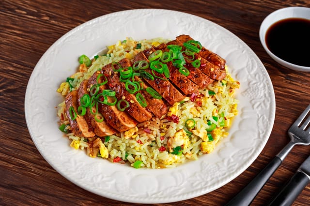 Chinese Roast Chicken with Chicken Fried Rice.