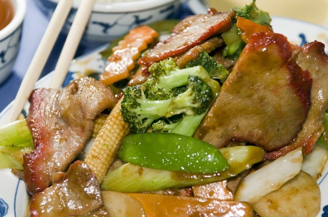 Roast Pork with Broccoli.