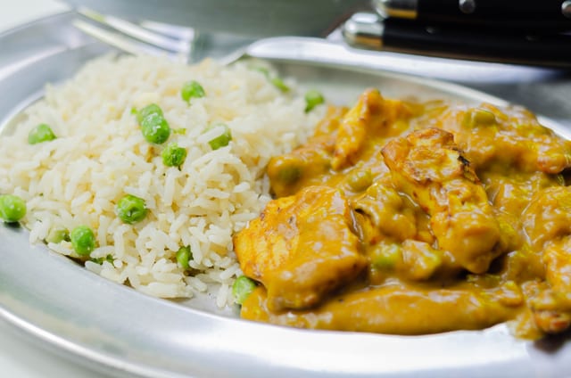 Curry Chicken with Chicken Fried Rice.